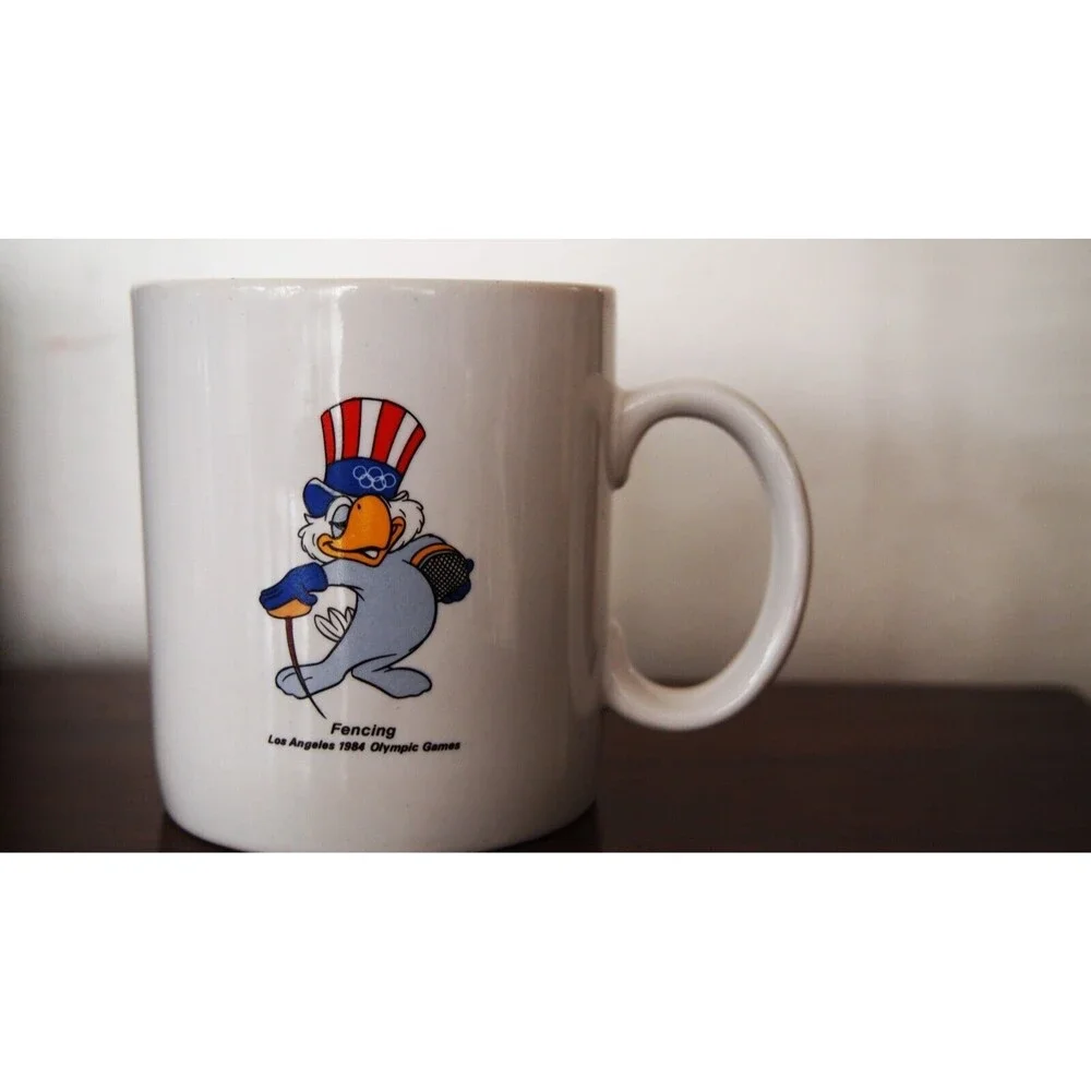 Vintage Sam The Olympic Eagle Fencing 1984 Olympic Games Los Angeles Coffee Mug